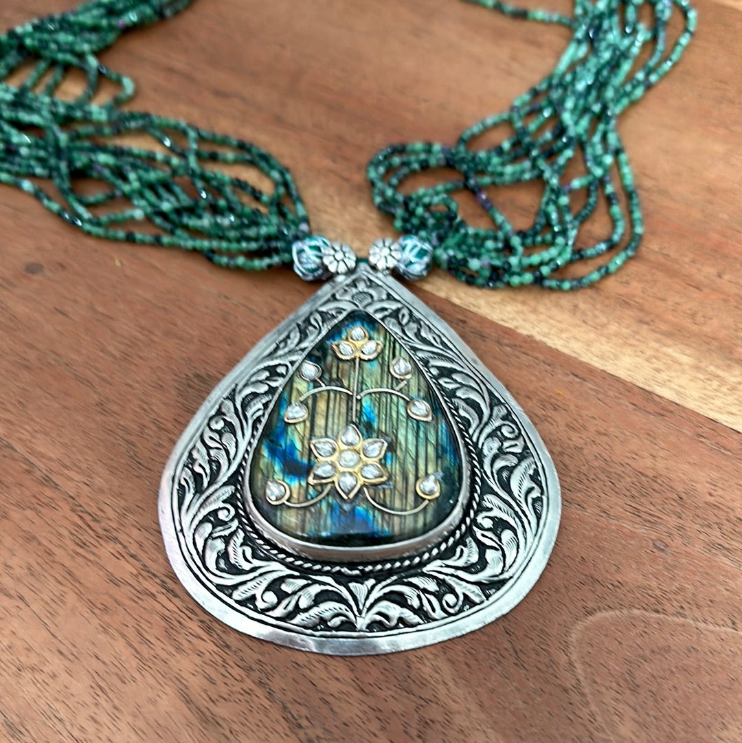 Labradorite Kundan Necklace