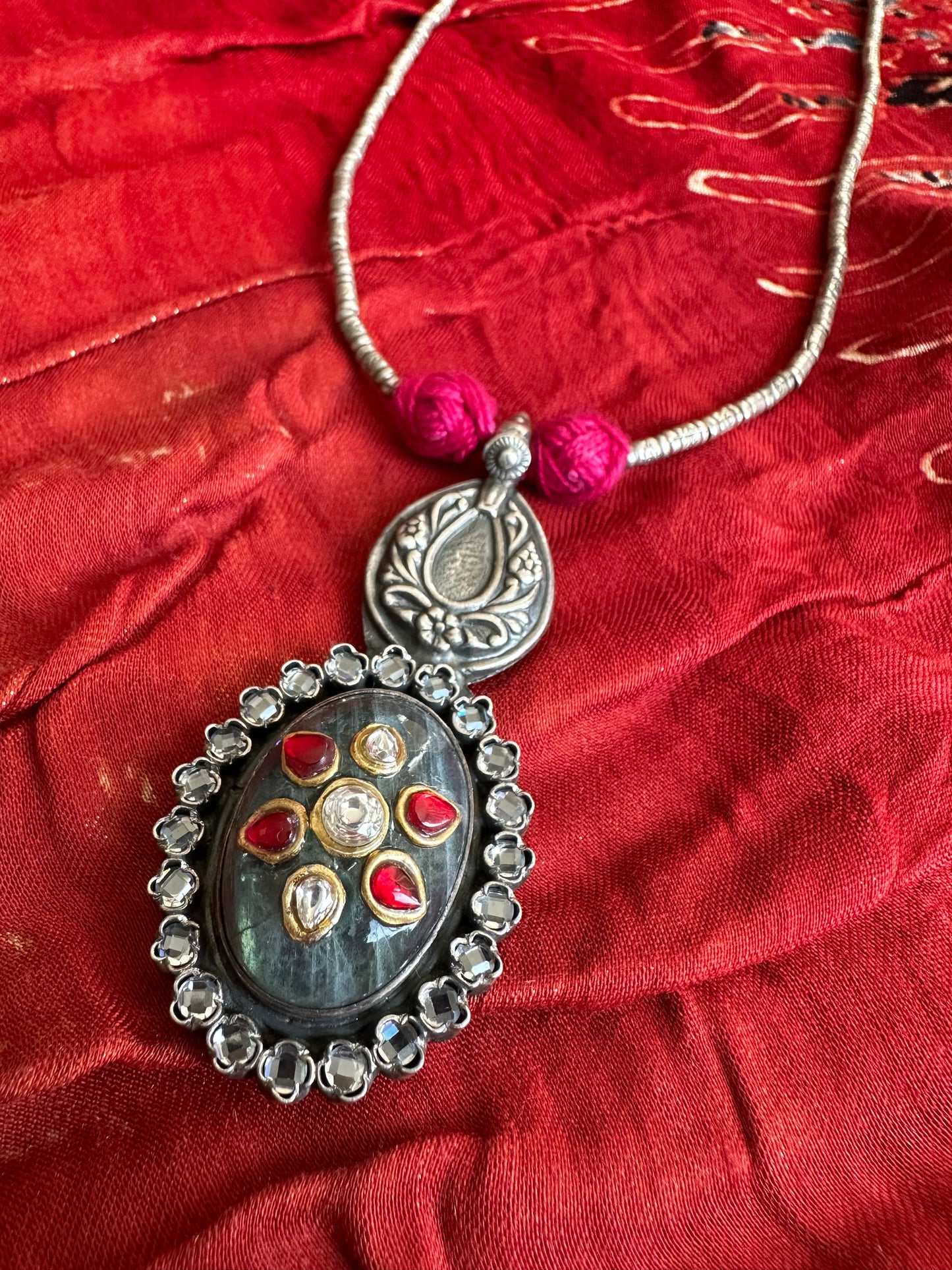 Labradorite with Evil Eye Chain