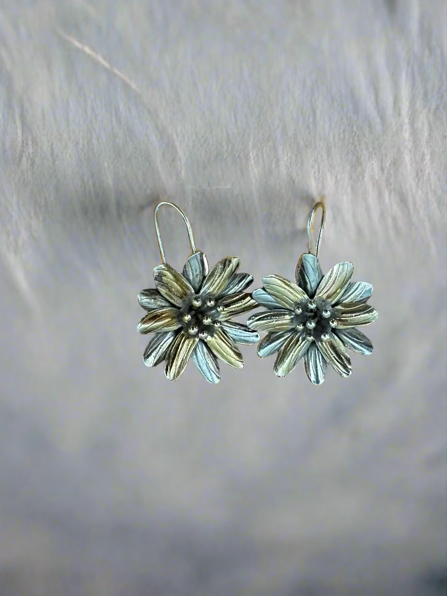 Floral Dual Tone Earrings