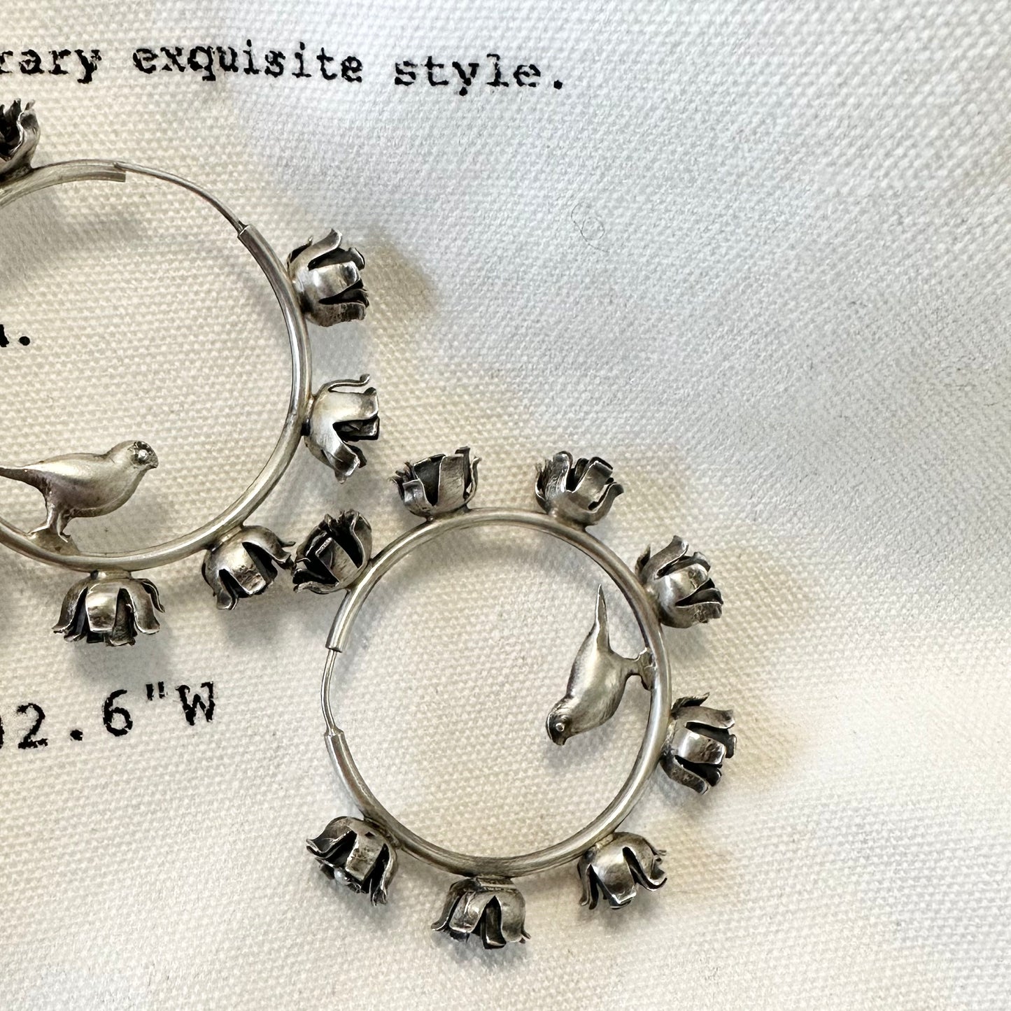 Moh Pearl Flora Bird Hoops