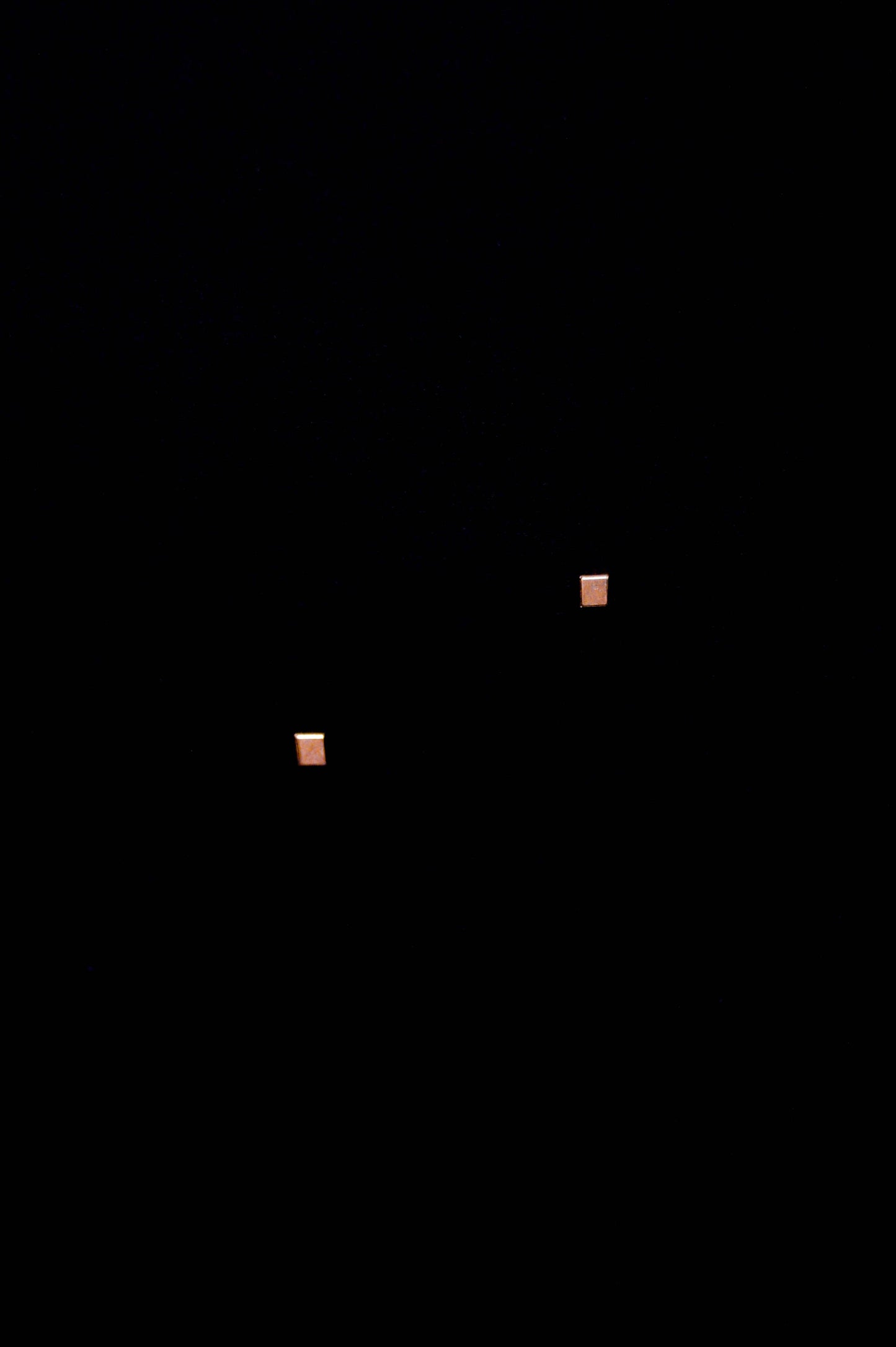 Square Mirror Stud Earrings, Gold, Rose or Silver