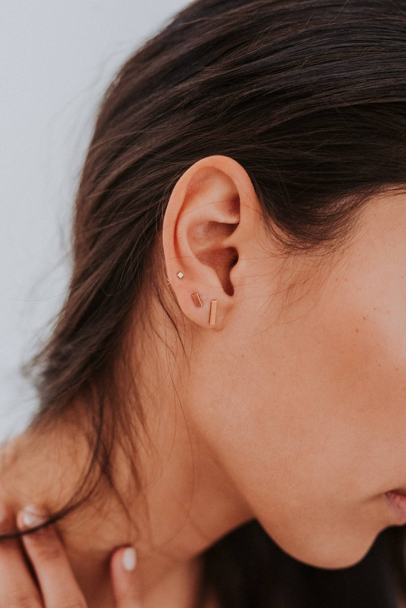 Mirror Stud Earrings, Gold, Rose or Silver