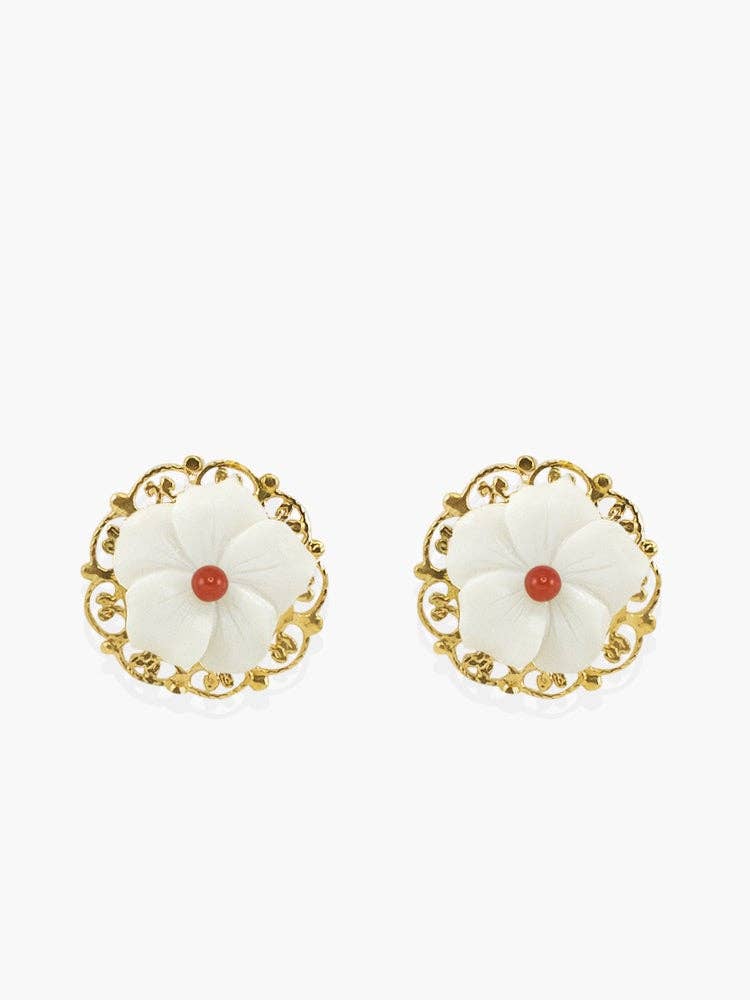 Petals Coral Stud Earrings