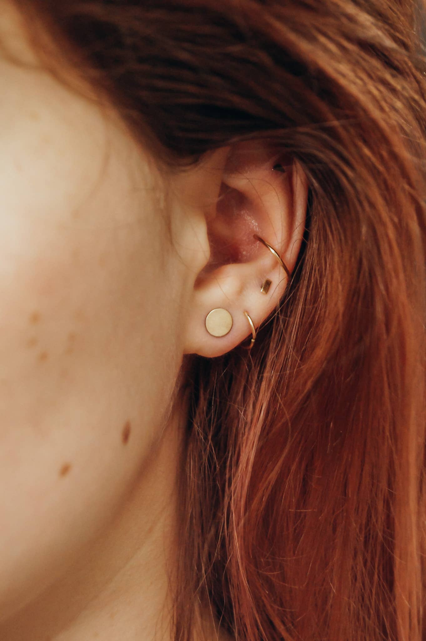 Large Dot Stud Earrings, 14K Gold Fill