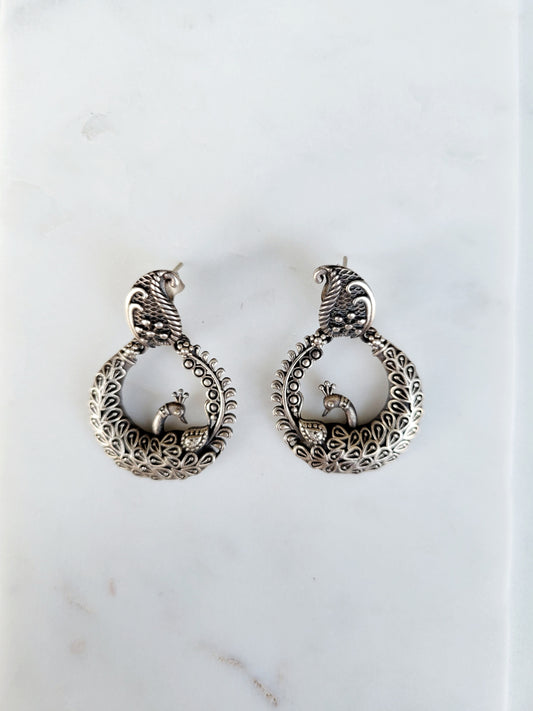 Oxidized Silver Earrings