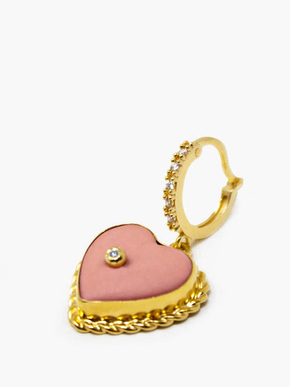 Lovelight Gold-Plated Pink Heart Hoop Earrings