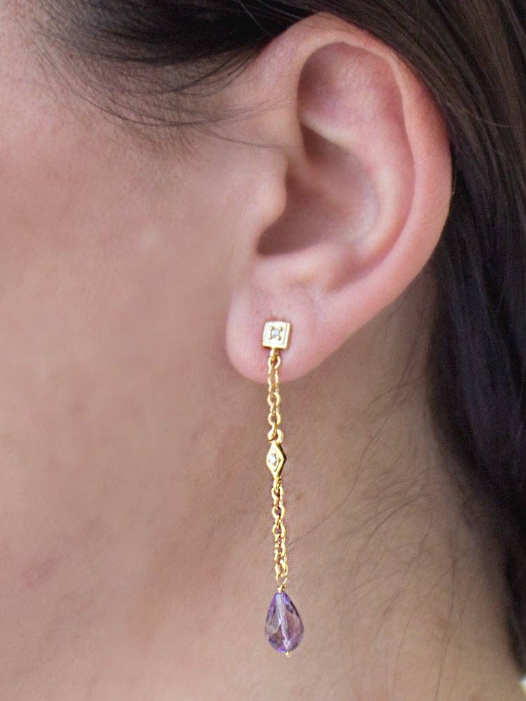 Amethyst Deco Drop Earrings