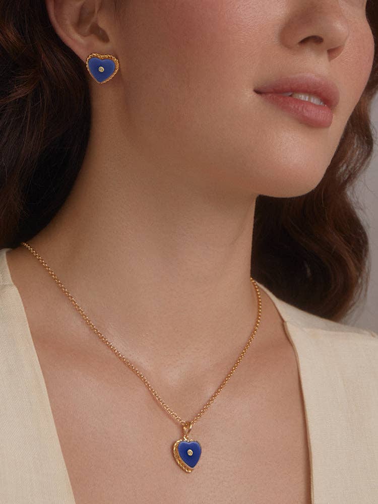 Lovelight Gold-Plated Blue Heart Necklace