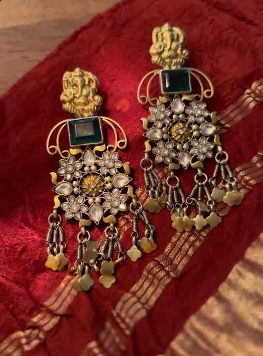 Emerald Ganesha Earrings
