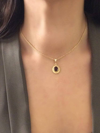 Luccichio Garnet Pendant Necklace