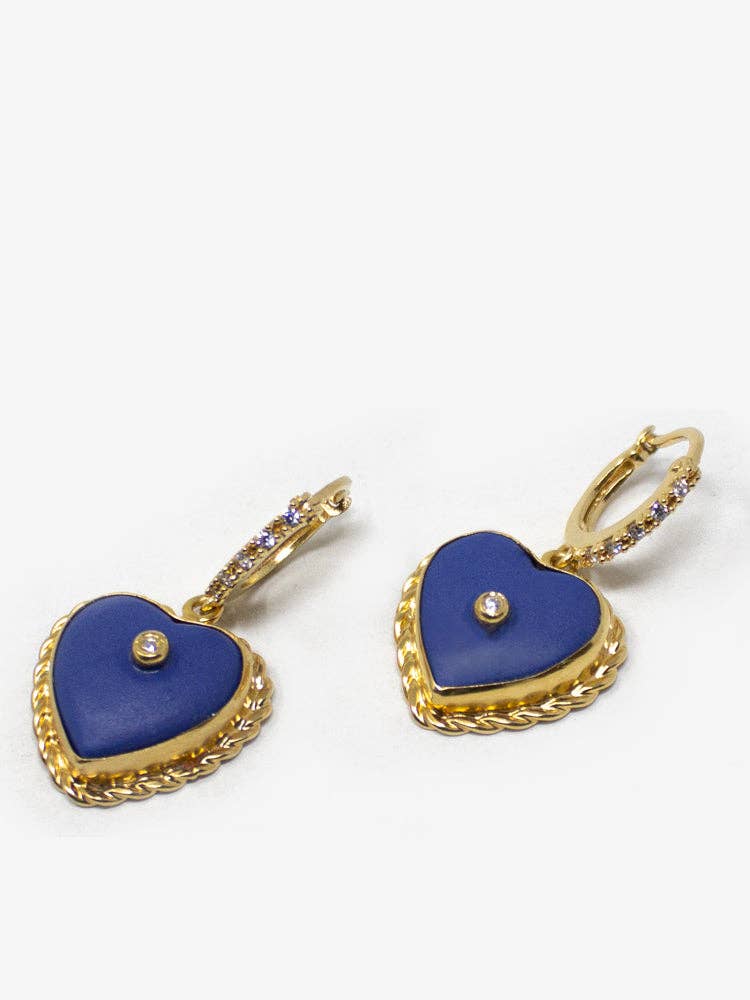 Lovelight Gold-Plated Blue Heart Hoop Earrings