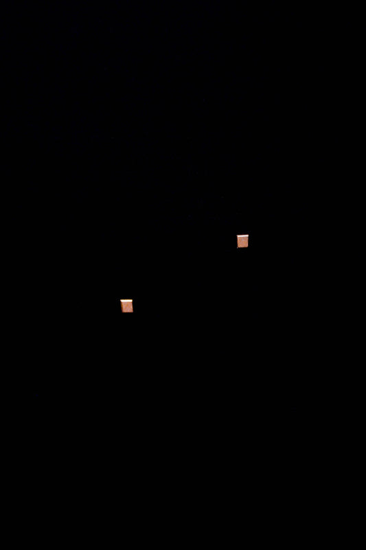 Square Mirror Stud Earrings, Gold, Rose or Silver
