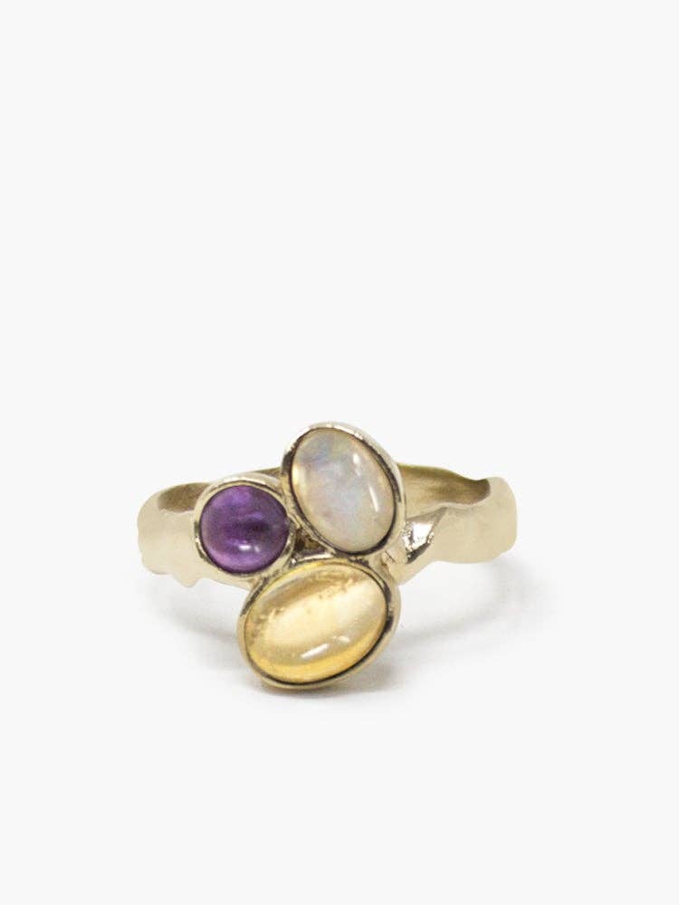 Cosmo 18kt Gold-plated Multicolor Ring