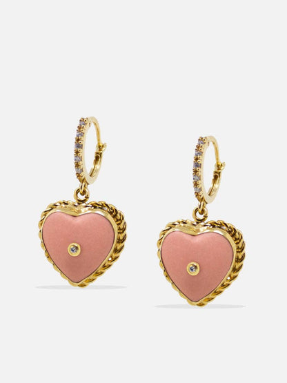 Lovelight Gold-Plated Pink Heart Hoop Earrings