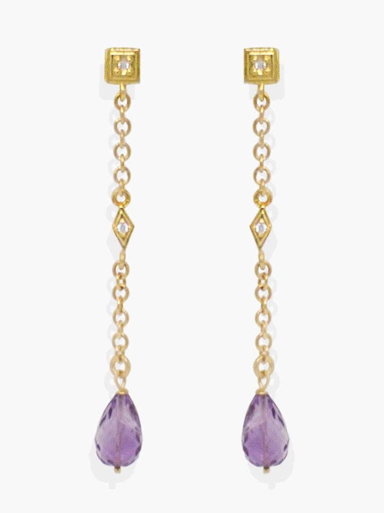 Amethyst Deco Drop Earrings