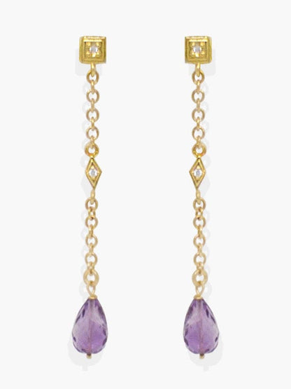 Amethyst Deco Drop Earrings