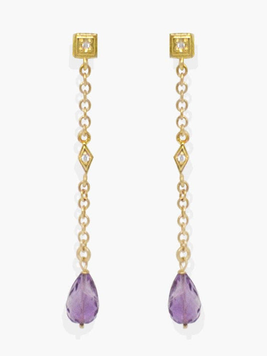 Amethyst Deco Drop Earrings