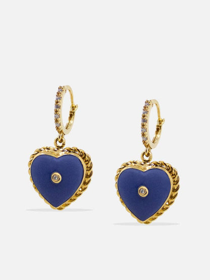 Lovelight Gold-Plated Blue Heart Hoop Earrings