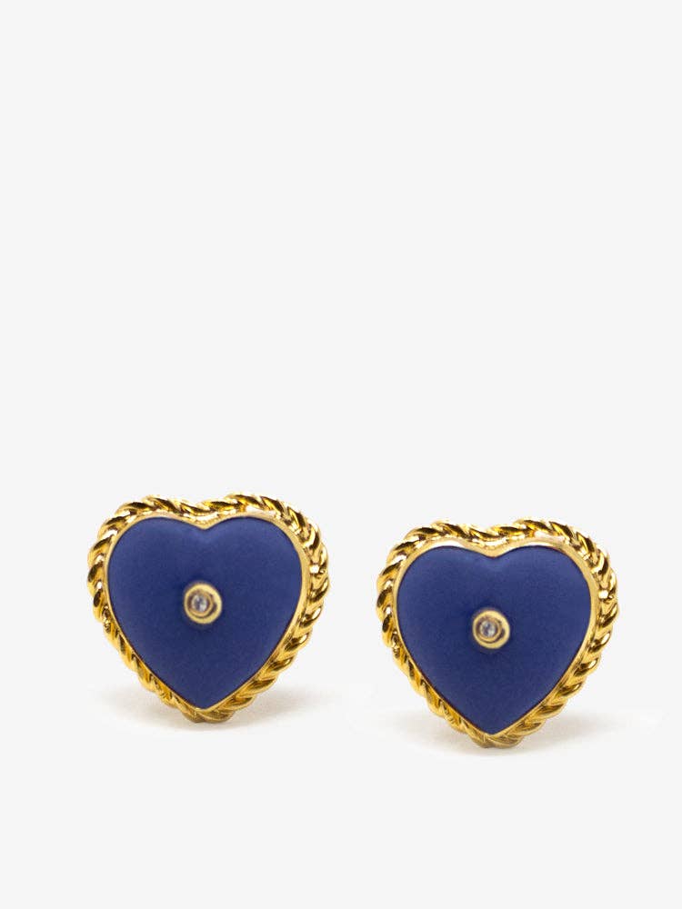 Lovelight Gold-Plated Blue Heart Stud Earrings