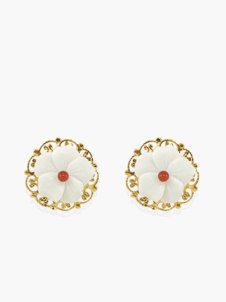 Petals Coral Stud Earrings